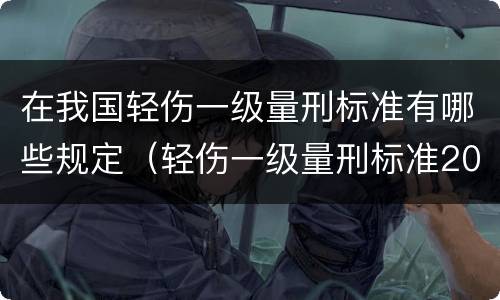 在我国轻伤一级量刑标准有哪些规定（轻伤一级量刑标准2020）