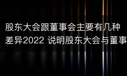 股东大会跟董事会主要有几种差异2022 说明股东大会与董事会职权范围上的区别
