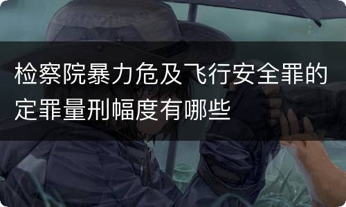 检察院暴力危及飞行安全罪的定罪量刑幅度有哪些