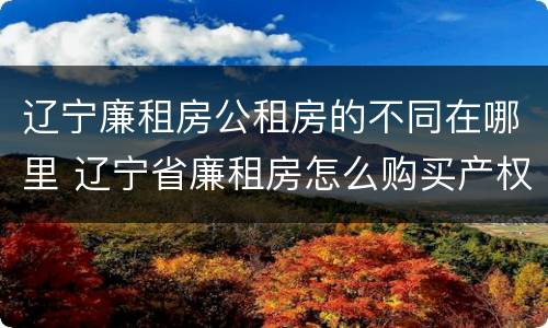 辽宁廉租房公租房的不同在哪里 辽宁省廉租房怎么购买产权