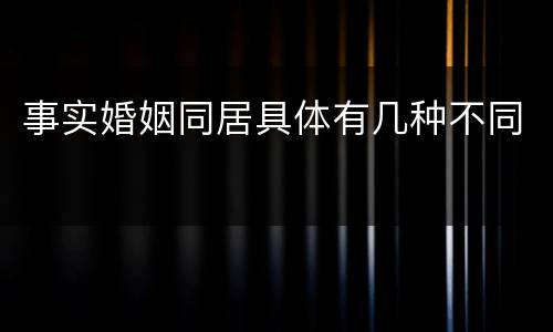 事实婚姻同居具体有几种不同