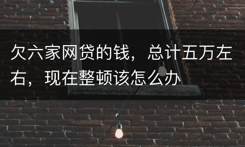欠六家网贷的钱，总计五万左右，现在整顿该怎么办