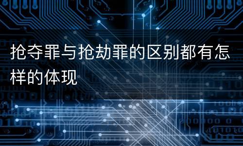 抢夺罪与抢劫罪的区别都有怎样的体现