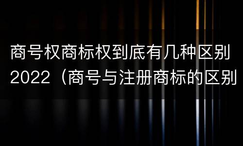 商号权商标权到底有几种区别2022（商号与注册商标的区别）