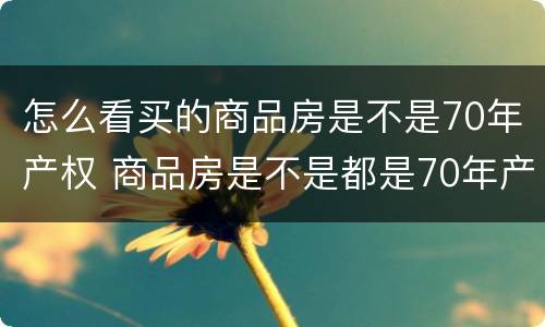 怎么看买的商品房是不是70年产权 商品房是不是都是70年产权