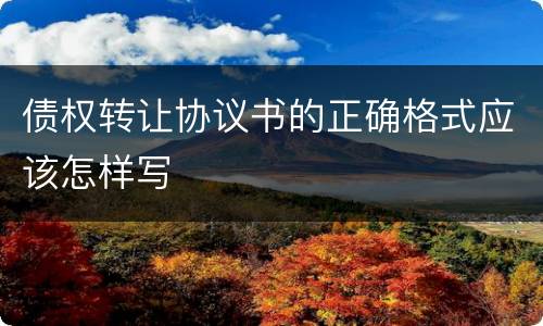 债权转让协议书的正确格式应该怎样写