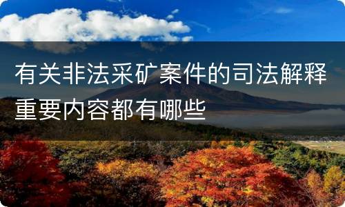 有关非法采矿案件的司法解释重要内容都有哪些