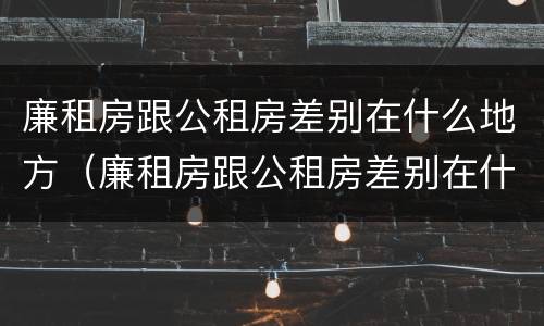 廉租房跟公租房差别在什么地方（廉租房跟公租房差别在什么地方呢）
