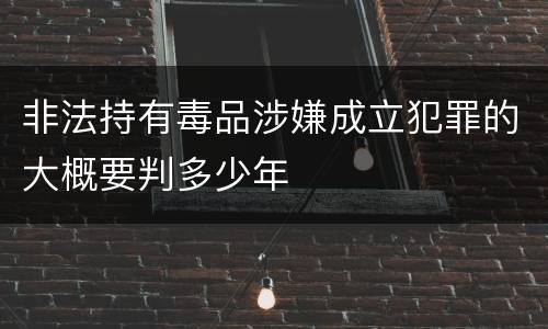 非法持有毒品涉嫌成立犯罪的大概要判多少年