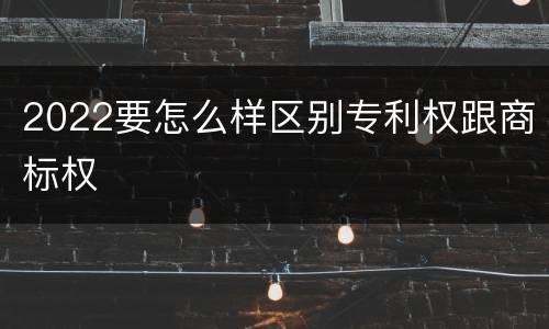 2022要怎么样区别专利权跟商标权