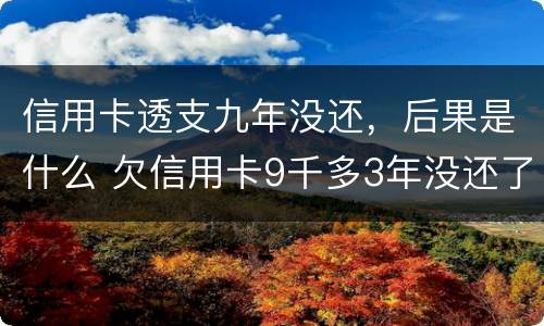 信用卡透支九年没还，后果是什么 欠信用卡9千多3年没还了