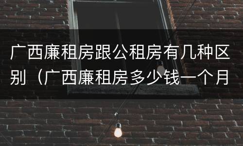广西廉租房跟公租房有几种区别（广西廉租房多少钱一个月）