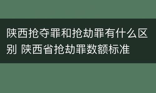 陕西抢夺罪和抢劫罪有什么区别 陕西省抢劫罪数额标准