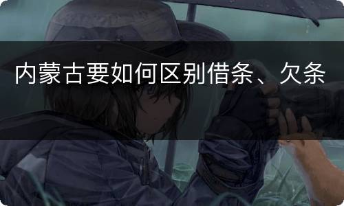 内蒙古要如何区别借条、欠条