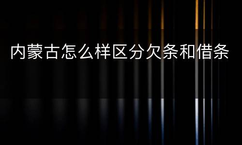内蒙古怎么样区分欠条和借条