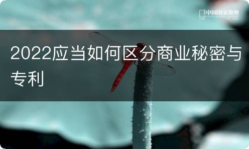 2022应当如何区分商业秘密与专利