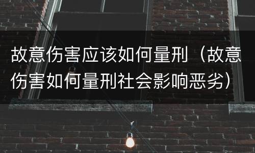 故意伤害应该如何量刑（故意伤害如何量刑社会影响恶劣）