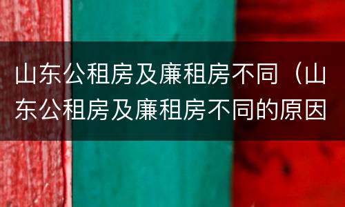 山东公租房及廉租房不同（山东公租房及廉租房不同的原因）