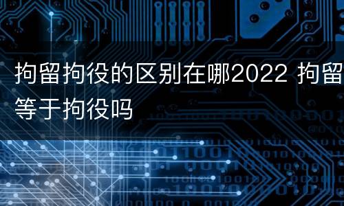 拘留拘役的区别在哪2022 拘留等于拘役吗