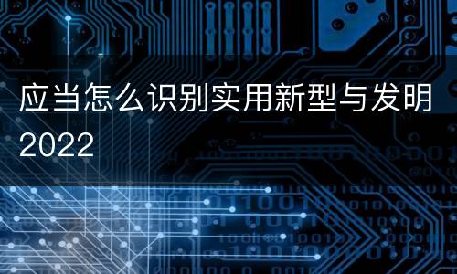 应当怎么识别实用新型与发明2022