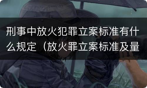 刑事中放火犯罪立案标准有什么规定（放火罪立案标准及量刑）