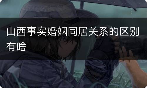 山西事实婚姻同居关系的区别有啥