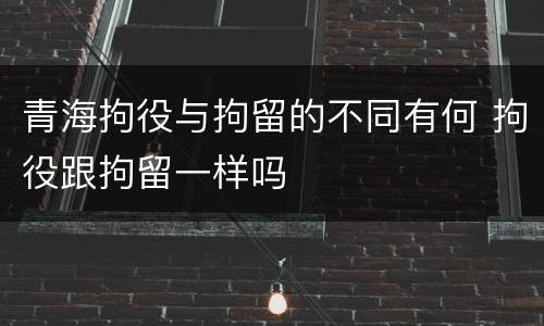 青海拘役与拘留的不同有何 拘役跟拘留一样吗