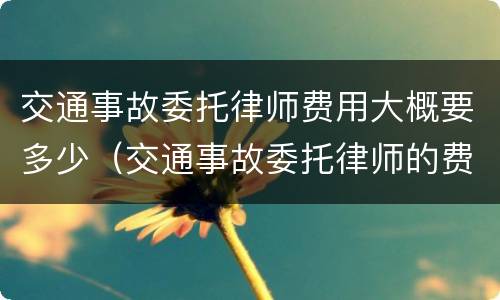 交通事故委托律师费用大概要多少（交通事故委托律师的费用标准）