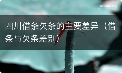 四川借条欠条的主要差异（借条与欠条差别）