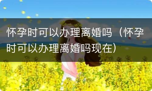 怀孕时可以办理离婚吗（怀孕时可以办理离婚吗现在）