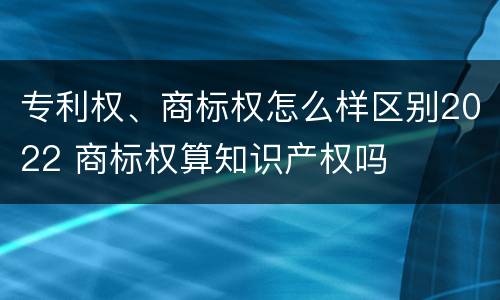 专利权、商标权怎么样区别2022 商标权算知识产权吗