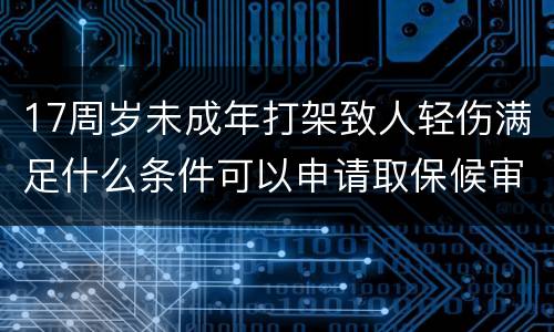 17周岁未成年打架致人轻伤满足什么条件可以申请取保候审的