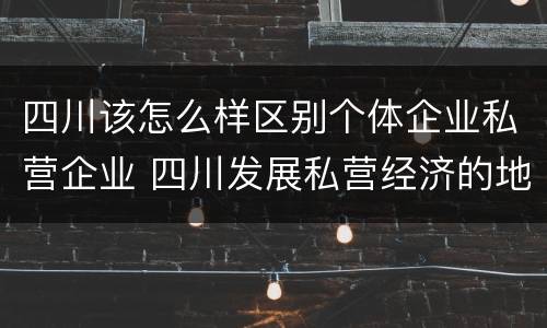 四川该怎么样区别个体企业私营企业 四川发展私营经济的地方性法规