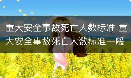 重大安全事故死亡人数标准 重大安全事故死亡人数标准一般