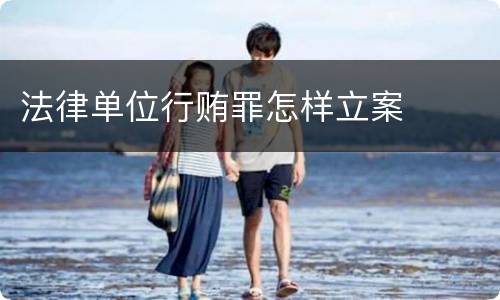 法律单位行贿罪怎样立案