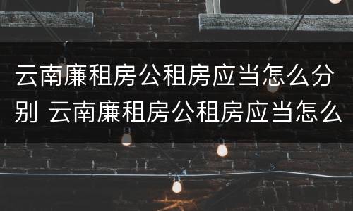 云南廉租房公租房应当怎么分别 云南廉租房公租房应当怎么分别购买
