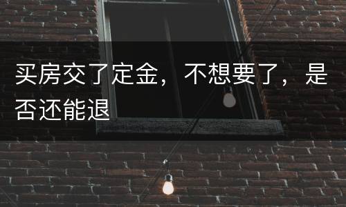 买房交了定金，不想要了，是否还能退