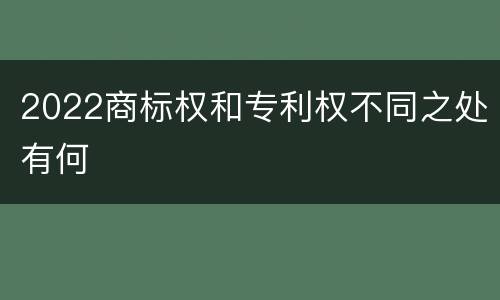 2022商标权和专利权不同之处有何