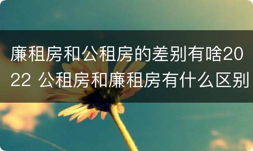 廉租房和公租房的差别有啥2022 公租房和廉租房有什么区别?2019年的