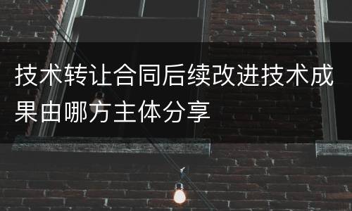 技术转让合同后续改进技术成果由哪方主体分享