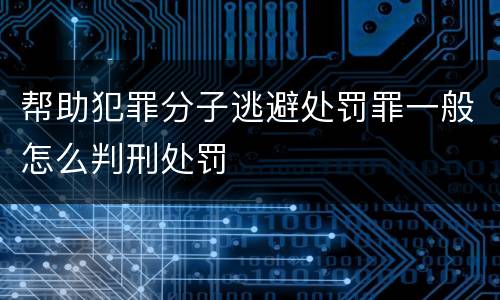 帮助犯罪分子逃避处罚罪一般怎么判刑处罚