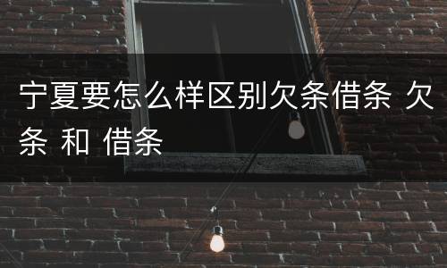 宁夏要怎么样区别欠条借条 欠条 和 借条