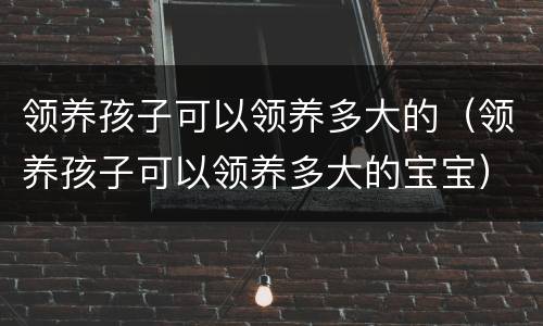 领养孩子可以领养多大的（领养孩子可以领养多大的宝宝）