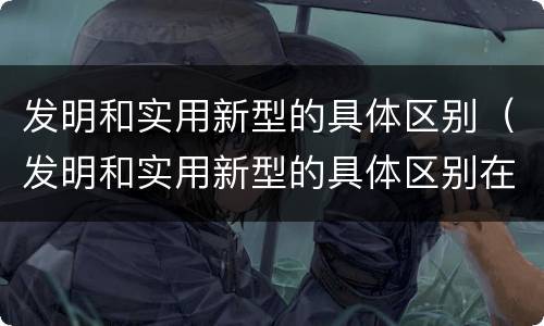 发明和实用新型的具体区别（发明和实用新型的具体区别在于）