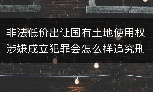 非法低价出让国有土地使用权涉嫌成立犯罪会怎么样追究刑事责任