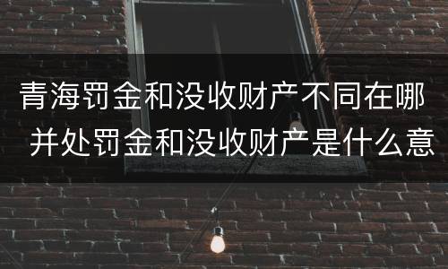 青海罚金和没收财产不同在哪 并处罚金和没收财产是什么意思