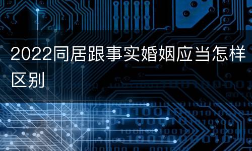 2022同居跟事实婚姻应当怎样区别