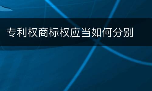 专利权商标权应当如何分别