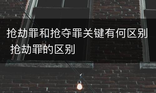 抢劫罪和抢夺罪关键有何区别 抢劫罪的区别