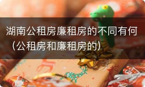 湖南公租房廉租房的不同有何（公租房和廉租房的）